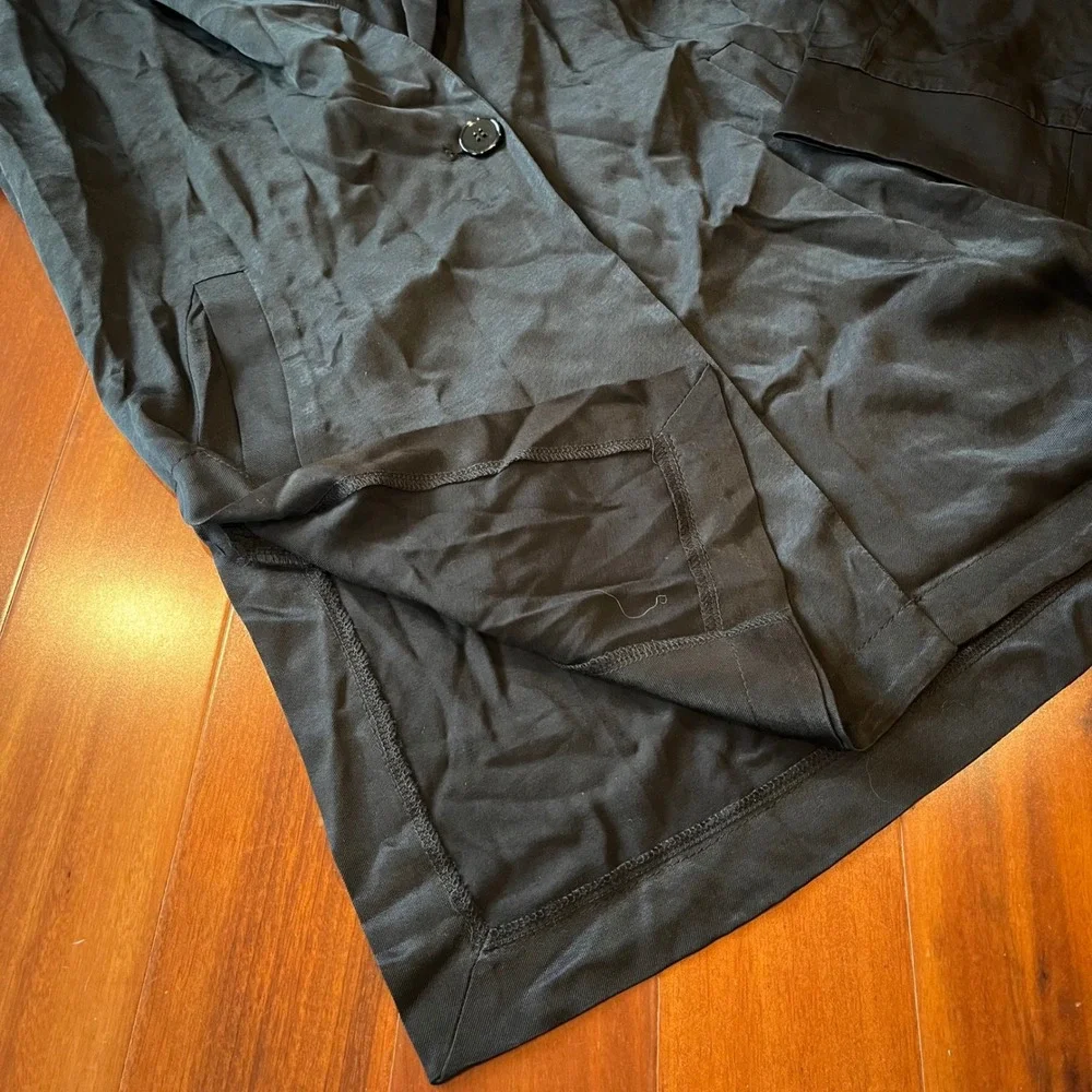 Foxblood Black Blazer‎ Top Jacket Solid Viscose Single Button New XS Extra Small